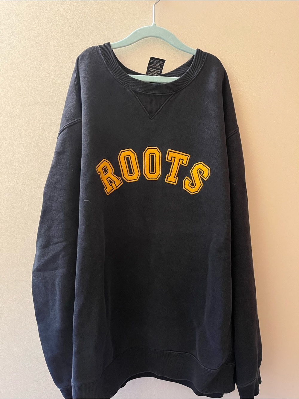VTG Roots Navy Sweatshirt with Yellow Lettering